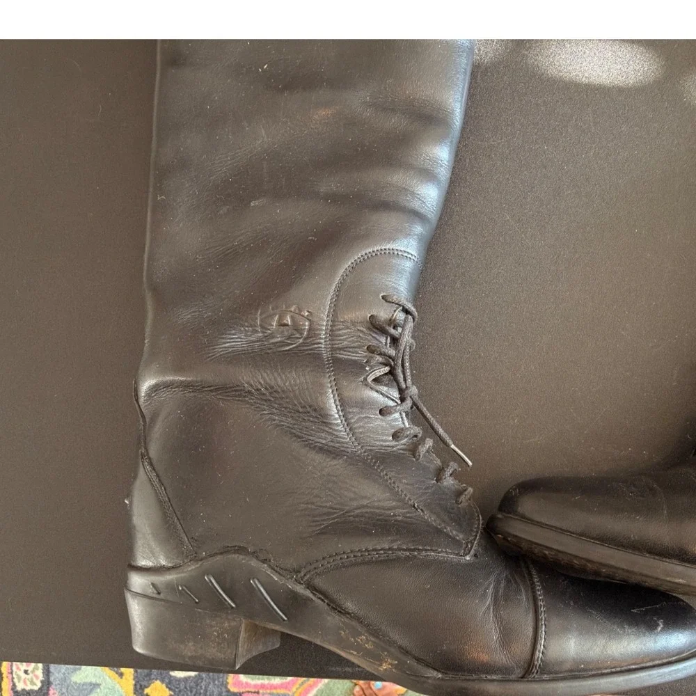 Ariat English‎ Black Leather Riding Boots Lace Up Western Equestrian Size 6.5